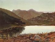 Atkinson Grimshaw Blea Tarn at First Light,Langdale Pikes in the Distance oil painting on canvas